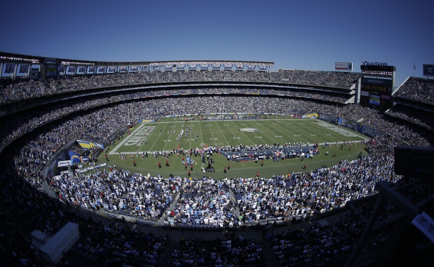 Qualcomm Stadium during a game that pitted the San Diego Chargers against the New York Jets, Oct. 5, 2014.