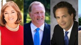 Shown left to right are U.S. Senate candidates Kamala Harris, Loretta Sanchez, Duf Sundheim, Tom Del Beccaro and Ron Unz.