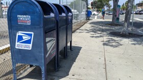 United States Postal Service mailboxes in San Diego. Aug. 18, 2020.