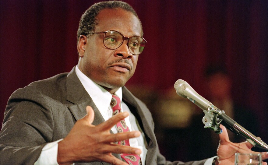 Supreme Court nominee Clarence Thomas sits for confirmation hearings before the U.S. Senate Judiciary Committee, in Washington, DC, in 1991.