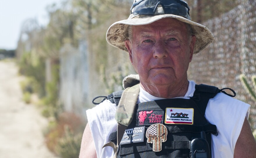 Bob Maupin, 78, owns around 250 acres of land – parts of which border Mexico – in the eastern San Diego County community of Boulevard. Maupin has fortified the area with his own fencing, which includes razor wire, shown here on Aug. 30, 2017.