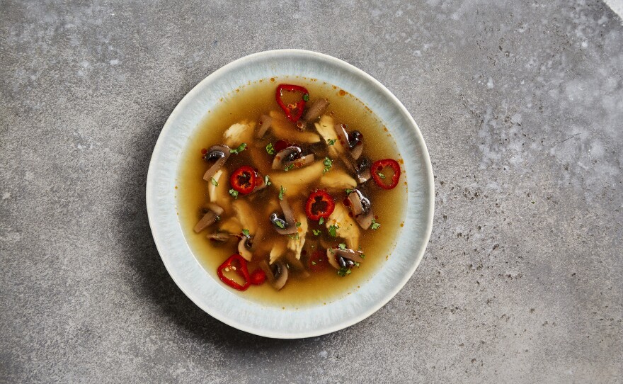 Hot and Sour Soup with Chicken and Mushrooms