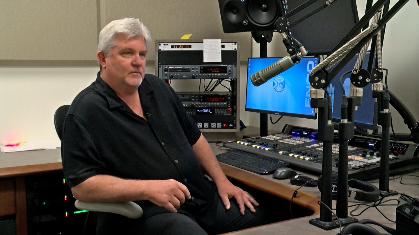 KSDS general manager Ken Poston is shown in one of the station's production studios on August 5, 2025.