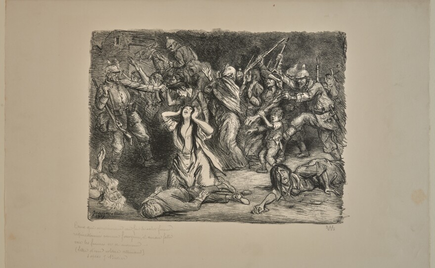Pierre-Georges Jeanniot (French, 1848â1934), <em>The Survivors of a Massacre Used as Gravediggers</em>, 1915. Lithograph on wove paper, image: 8 9/16 x 11 7/16 in. sheet: 13 1/4 x 19 1/8 in.