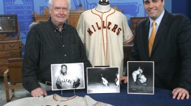 This "Roadshow" special edition recalls such spectacular windfalls as this authentic 1951 Minneapolis Miller's player uniform worn by the Say Hey Kid, Willie Mays, in his pre-Giants career, brought to the "Roadshow" event in St. Paul, Minnesota. The owner, who acquired the garments for $50 and conducted some "forensic analysis" with a photo and a magnifying glass, discovers he's hit one out of the park when appraiser Simeon Lipman (right) of Heritage Galleries reveals the uniform's staggering value of $60,000 to $80,000.