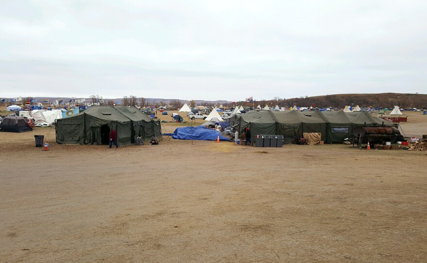Tents at the Oceti Sakowin Camp. Yazzie estimates he saw about 1,500 people at the camp last weekend.