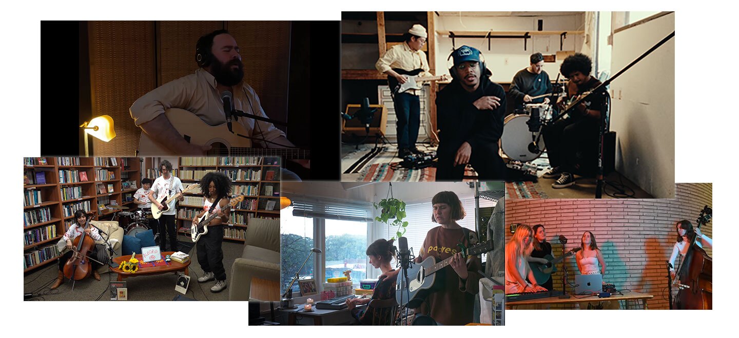 Undated photos of some of our favorite San Diego-area video entries to the 2024 NPR Tiny Desk Contest are shown.