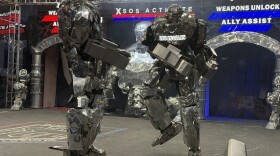 The fighters at the Interactive Combat League are more than nine feet tall, wear suits of steel and shoot exploding projectiles toward each other.