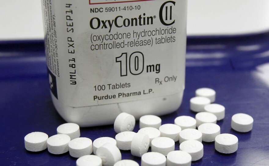 OxyContin pills arranged at a pharmacy in Montpelier, Vt. Purdue Pharma makes the highly addictive drug.