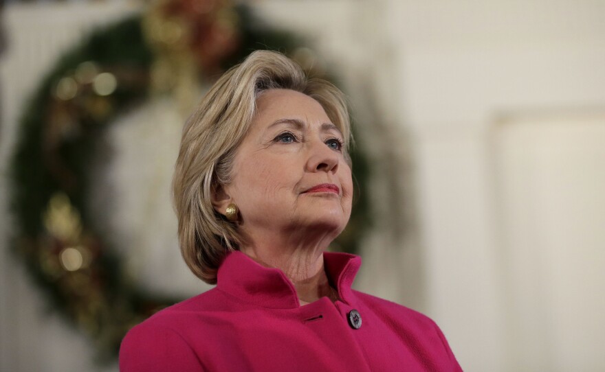 Democratic presidential candidate Hillary Clinton listens during a town hall style campaign event Tuesday in Portsmouth, N.H.