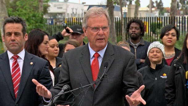 Supervisor Jim Desmond is shown at a Friday news conference at the county complex in Kearny Mesa on Friday, June 2, 2023.