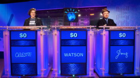 "Jeopardy!" panel at IBM's Watson Research Center: Celeste, Watson and Doug. 