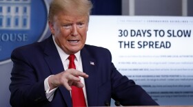 President Donald Trump speaks about the coronavirus in the James Brady Press Briefing Room of the White House, Tuesday, March 31, 2020, in Washington. 