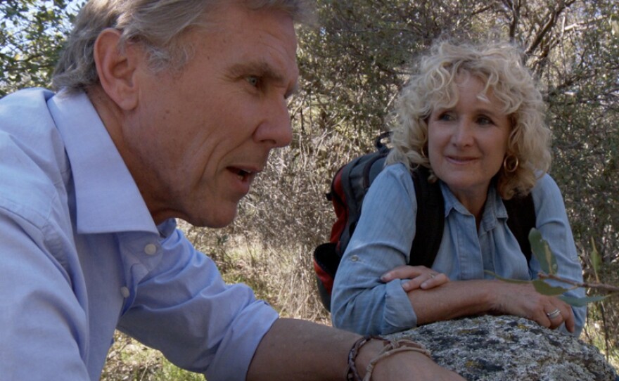 Tour guide Rick Halsey of the Chaparral Institute and host Nan Sterman discuss montane chaparral.
