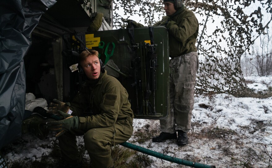 In October, about 1,400 Norwegian troops carried out military exercises at the camp. Part of their training was how to fight under winter conditions.