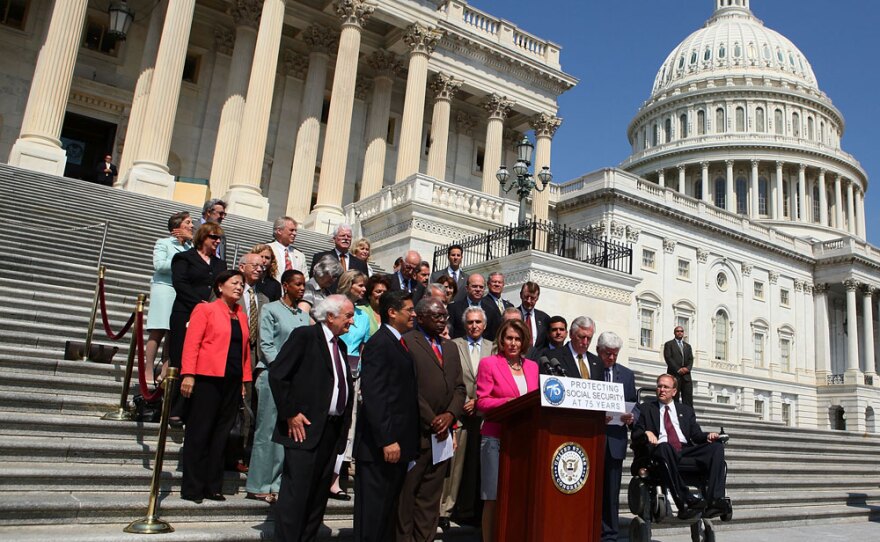 House Democrats, on July 28, in front of the Capitol.