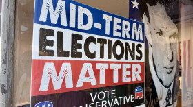 A sign seen on a Kansas GOP bus tour across the state to bolster Republican candidates in an unusually competitive year. Kansas has a Democratic governor and Republican U.S. Senators but recent polls show voters could elect a Republican governor and Democratic U.S. Senator this year.