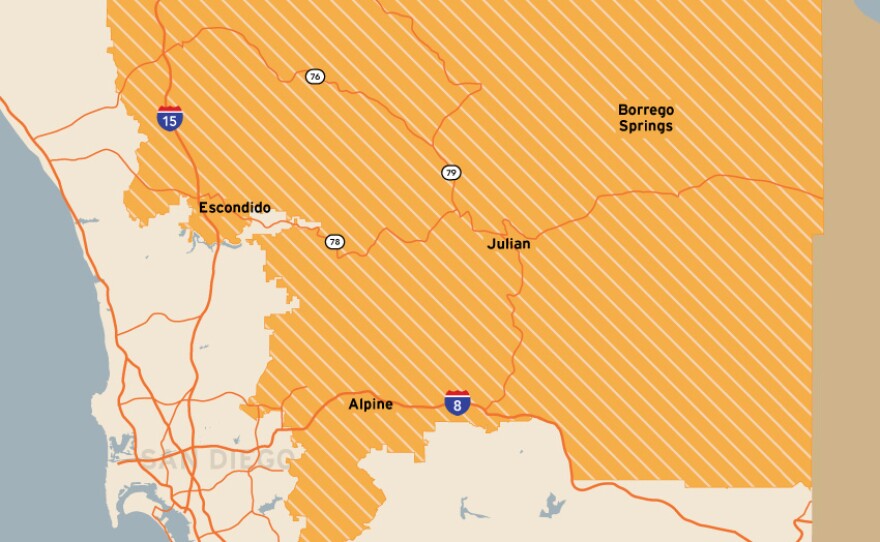 The 50th Congressional District includes Alpine, Ramona, Julian, Borrego Springs, Escondido and Temecula.