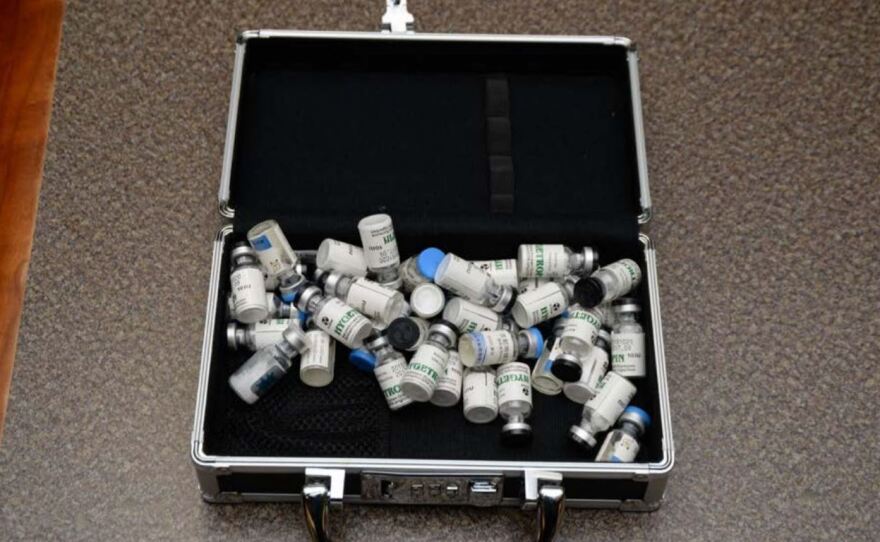 Prosecutors say these are some of the drugs found in Christopher Hasson's Silver Spring, Md., apartment. He was arrested on weapons and drug charges and is accused of plotting to kill prominent Americans.