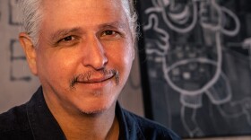Artist Hugo Crosthwaite is shown in his Rosarito studio in an undated photo. His stop-motion animated portrait of Dr. Anthony Fauci was included in a White House post titled "President Trump is eight about the Smithsonian."