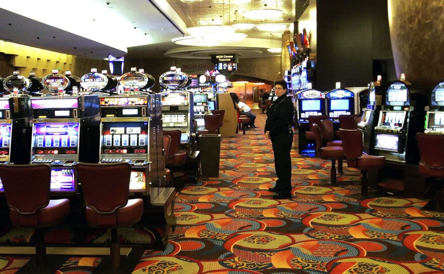 One of the slot machine rooms at the MGM Grand Hotel, which is part of the Foxwoods Resort Casino in  in Mashantucket, Conn. Foxwoods is one of the few casinos to recognize union contracts.