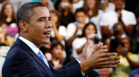 President Obama speaks Tuesday at Wakefield High School in Arlington, Va. Obama spoke to students across the country about the importance of personal accountability, working hard, staying in school and taking responsibility for their success.