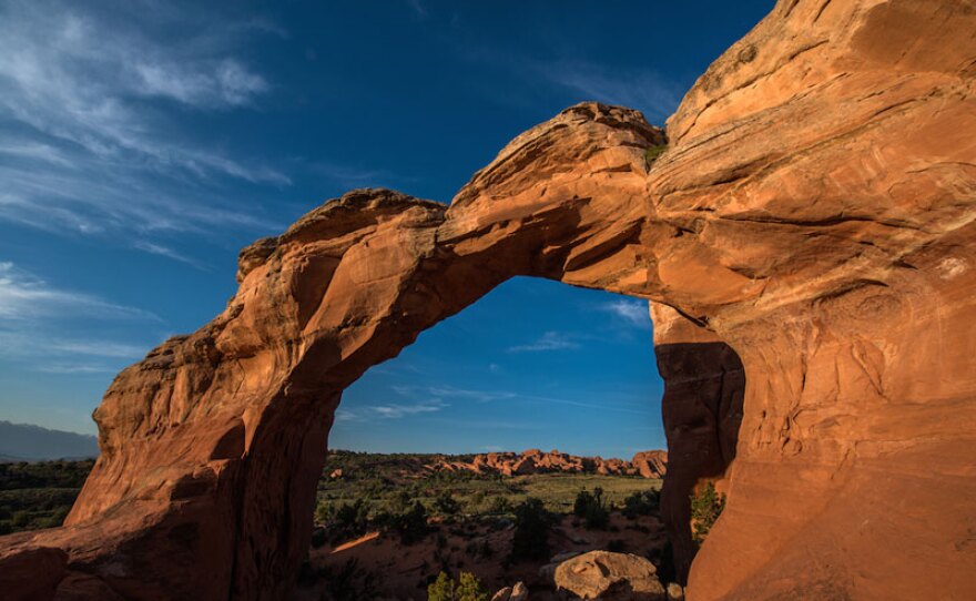 Broken Arch in Arches National Park in Utah.