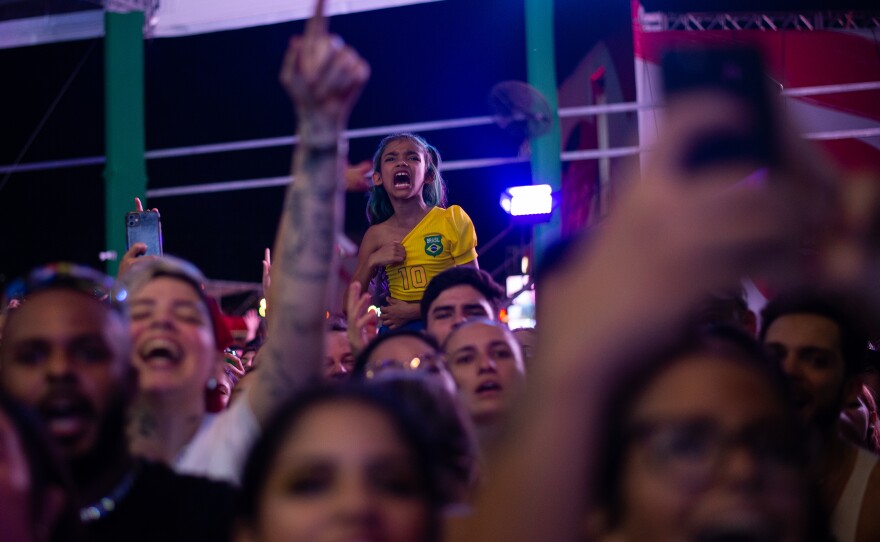 Fans sing along to Anitta at the Village Festival in Rio de Janeiro on Dec. 4.