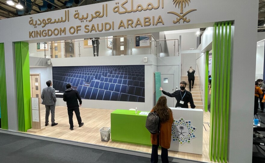 Saudi Arabia, a major oil producer, has a pavilion at the climate summit.