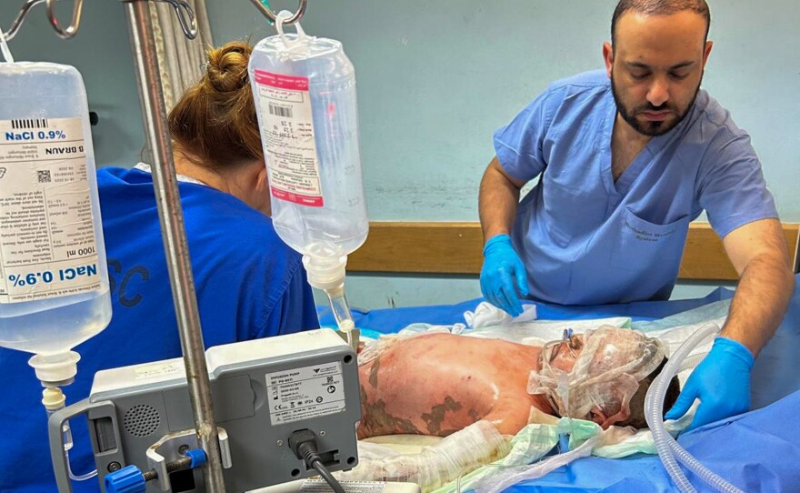A scene at a hospital in Rafah, where the war has had a devastating impact on the ability of health workers to care for patients.