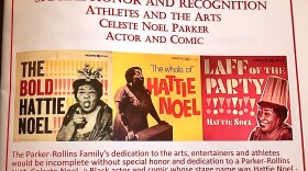 Entertainer Celeste Noel Parker, also know as "Hattie Noel," is pictured in an undated poster on a page from the Parker-Rollins family book. 