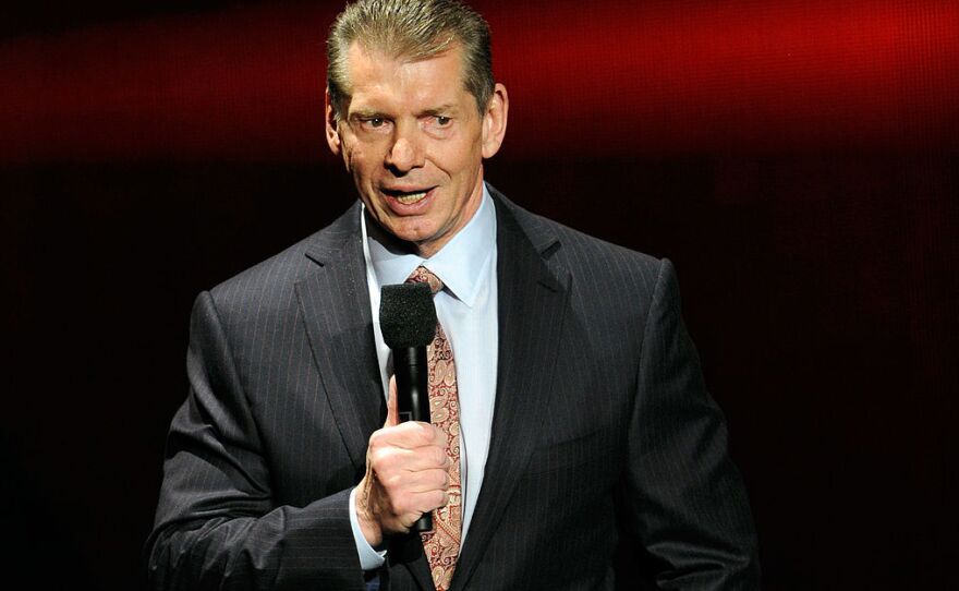 WWE Chairman and CEO Vince McMahon speaks at a news conference in January 2014.