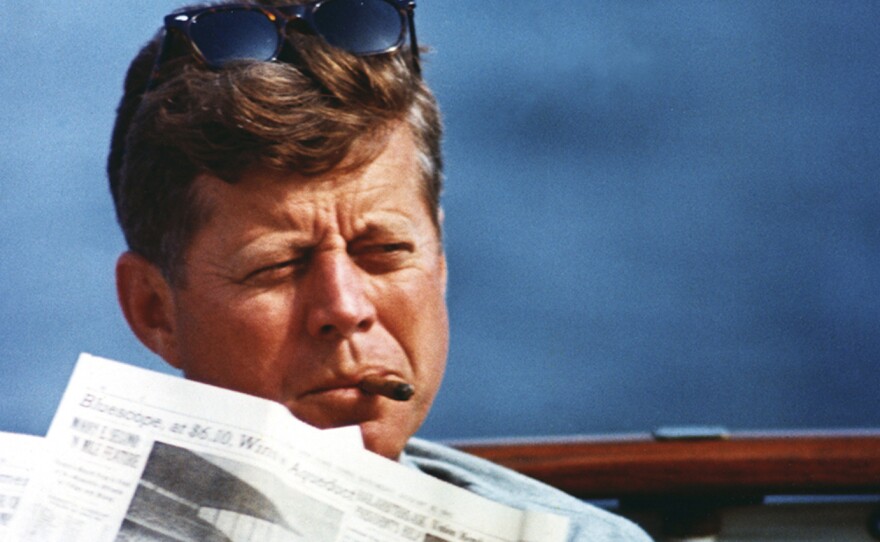 President John F. Kennedy aboard the "Honey Fitz" off Hyannis Port, Mass., on Aug. 31, 1963.