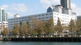 The current Navy headquarters in downtown San Diego on on Oct. 26, 2011. A proposed plan would replace the building with a new headquarters as well as a hotel and retail and office space.