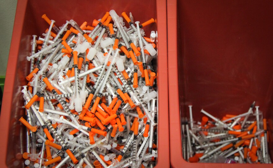 Needles at the Alaska AIDS Assistance Association syringe exchange in Anchorage.