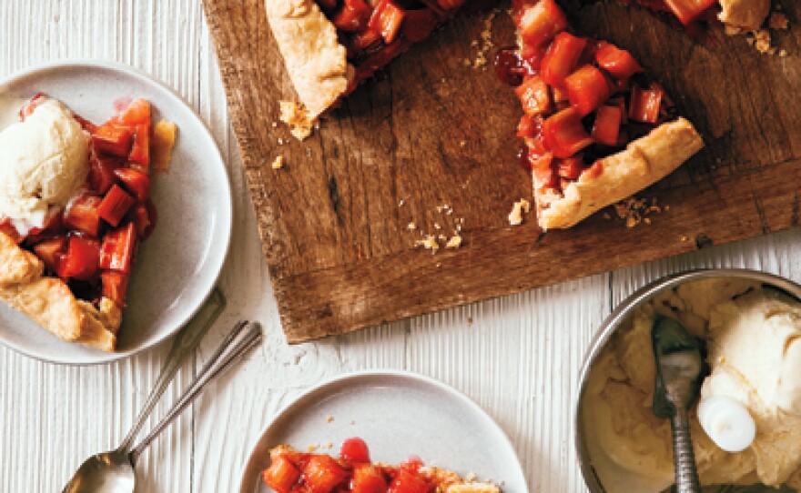 Rhubarb crostata. Photo from episode 213, “Crab,” taken for Joanne Weir’s new book, “Kitchen Gypsy: Recipes and Stories from a Lifelong Romance with Food” (Sunset, 2015).