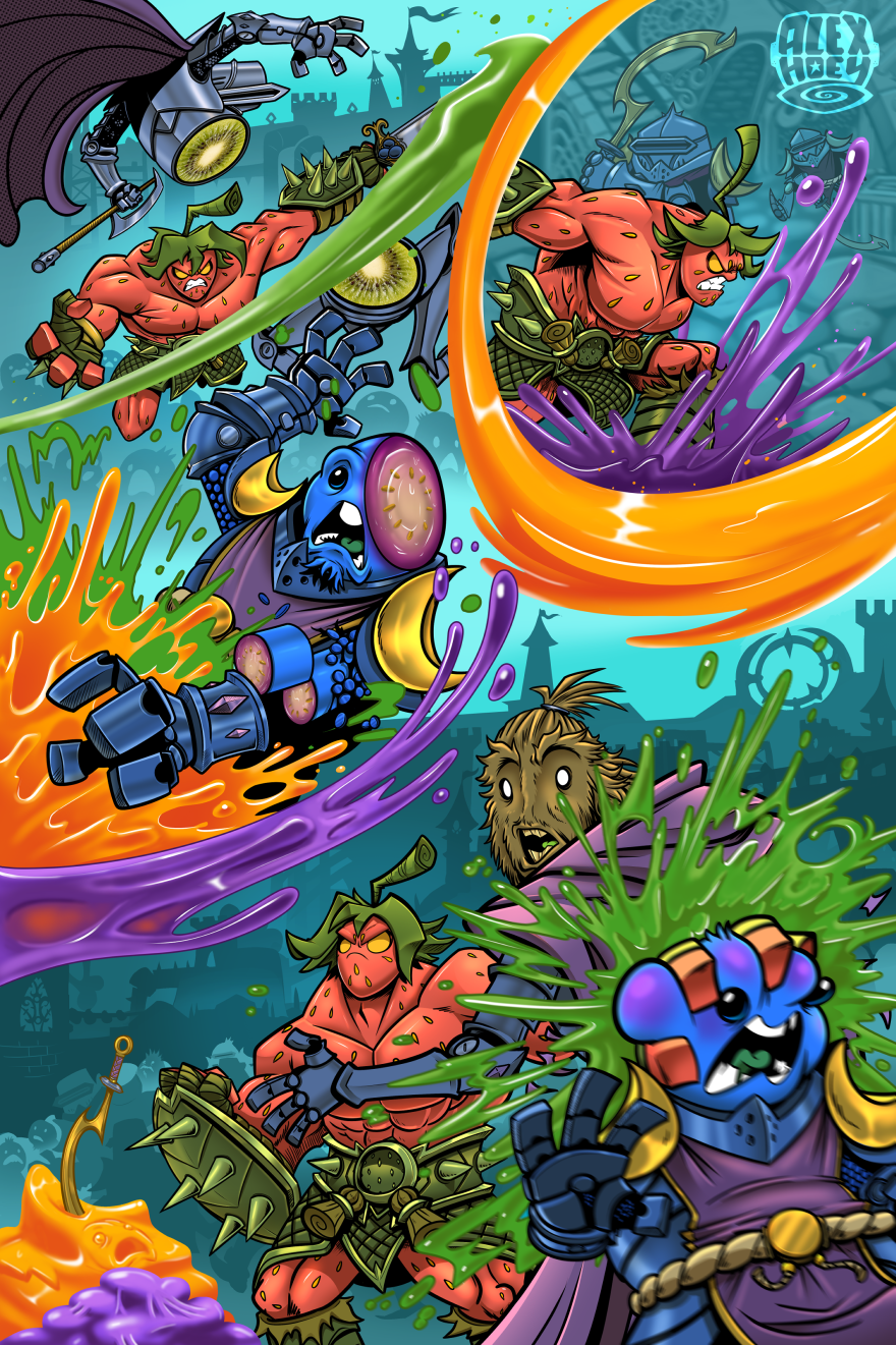 An illustrated poster for "Strawbarian" is depicted in this undated photo.