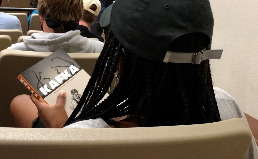 Students in the "Psychedelic Mirrors" class at SDSU in San Diego, Calif. Sept. 7, 2021