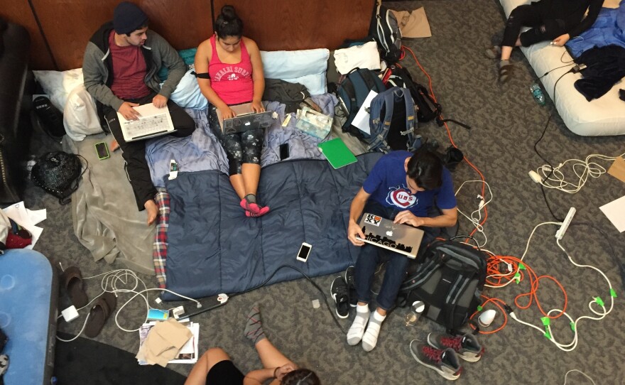 Student protesters staged an Occupy-style protest inside Occidental's Arthur G. Coons Administrative building for nearly a week.