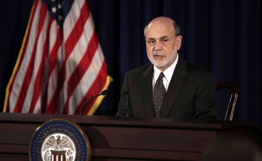 Federal Reserve Chairman Ben Bernanke during a news conference in June. Financial markets reacted to comments he made then by selling off bonds and stocks.