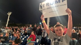 A young Trump supporter at a rally in Costa Mesa in California on April 28, 2016.