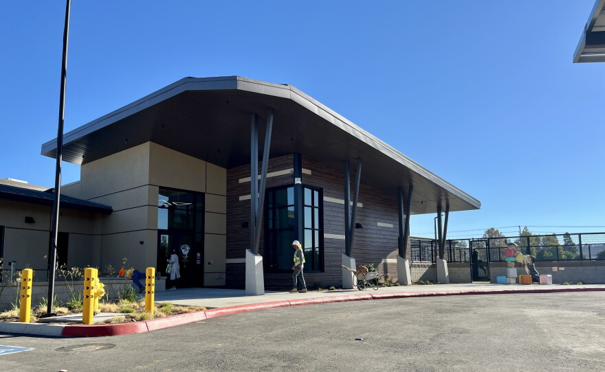 People walk towards the entrance of the Santee Animal Shelter, Oct. 15, 2026.
