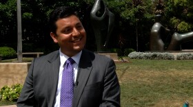 City Council candidate Anthony Bernal talks in Balboa Park's sculpture garden, April 5, 2016.
