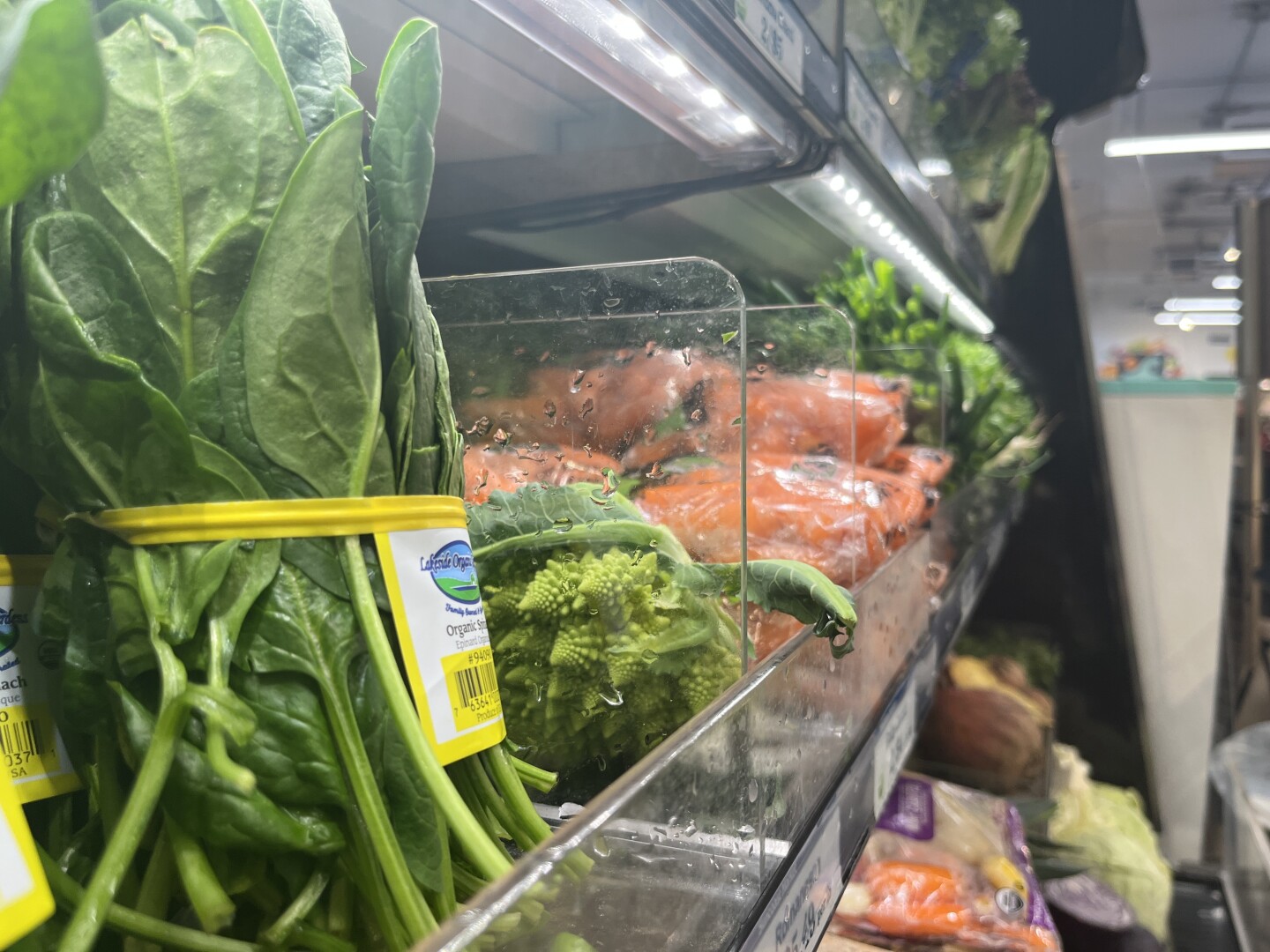 Fresh produce is stacked on shelves at Imperial Beach's SunCoast Market Co-op, Feb. 10, 2026.