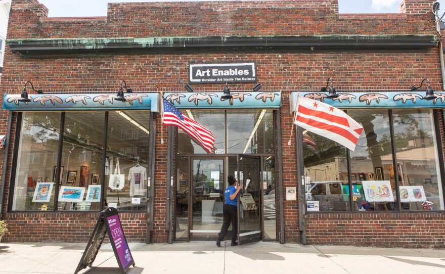 "Outsider Art Inside the Beltway" reads the sign above the door to Art Enables, an art studio, gallery and vocational program in Northeast Washington, D.C., that works with artists who have disabilities.