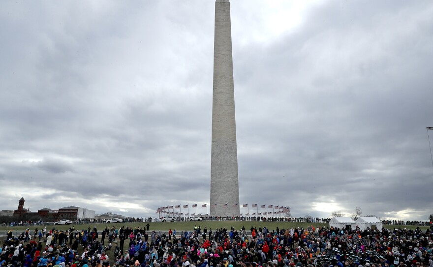 The crowd at the rally before the start of the 44th annual March for Life at the Washington Monument.