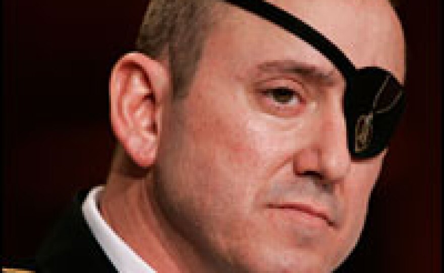 Staff Sgt. Daniel Shannon, who was injured in Iraq in 2004, testifies before a House subcommittee investigating conditions at Walter Reed  Army Medical Center in Washington, D.C.