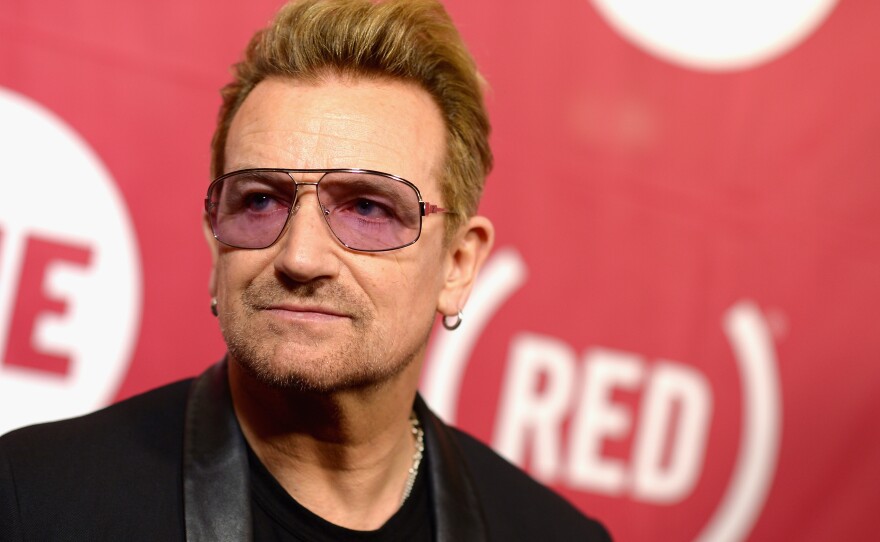 Singer and activist Bono attends a concert to mark World AIDS Day at New York City's Carnegie Hall in December 2015. This year, Glamour named him as one of the magazine's Women of the Year honorees, the first man to receive the award.