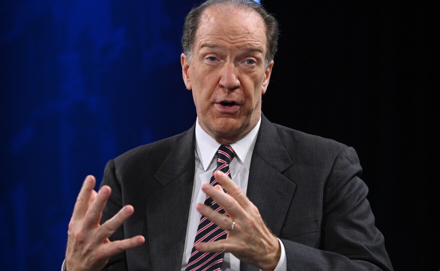 David Malpass, head of the World Bank, speaks at an event on the sidelines of the U.N. General Assembly in New York.