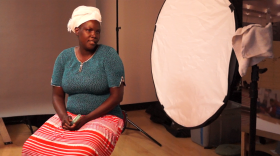 The AjA Project interviews and photographs a refugee woman living in the City Heights neighborhood of San Diego in this undated photo.